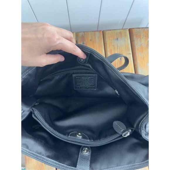 Coach Penelope Soft Pebbled Leather Carryall Satchel Bag Black Y2K - Picture 14 of 14